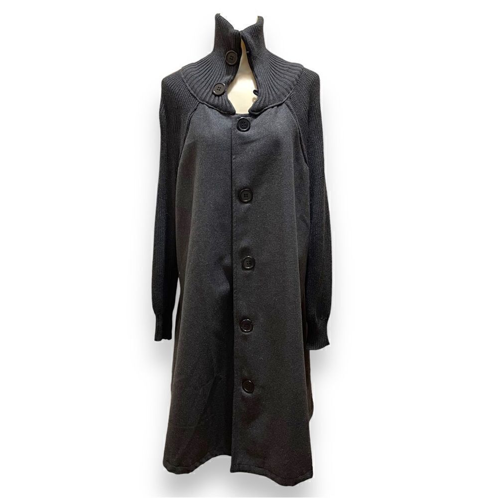 Yipon Yichu Yiponyichu A-Line Button Front Knit C… - image 3